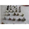Image 3 : (39) Porcelain and Pewter Thimbles with Thimble Display Shelf