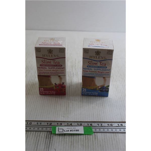(2) Boxes Slim Tea Herbal Supplements - Exp. 2025/26, Sealed