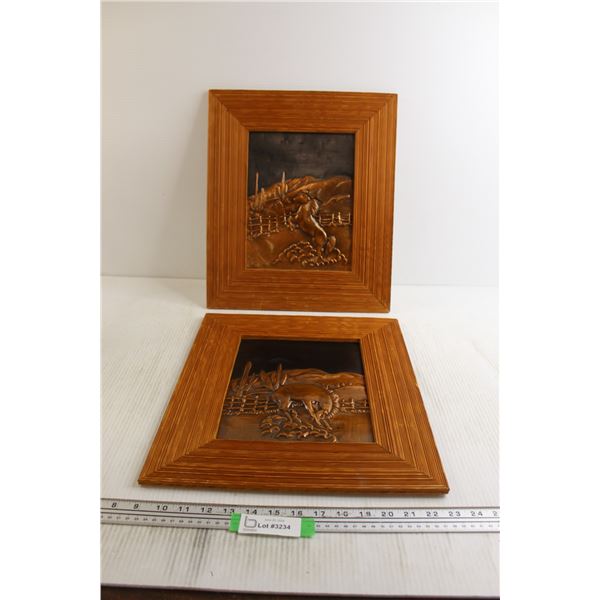 (2) Horse Brass Artworks - 14 1/4" x 16 1/2"