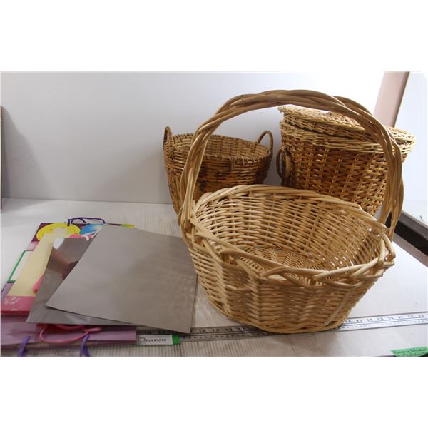 (3) Baskets, Assorted Gift Bags