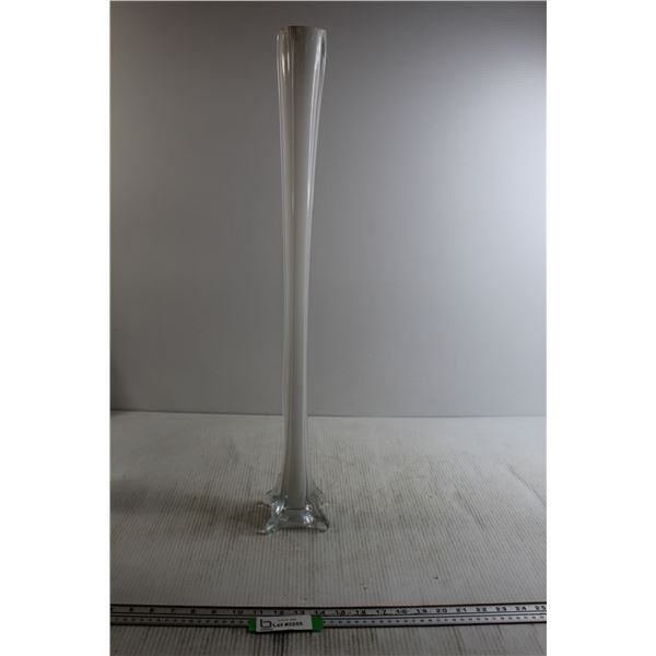 White and Clear Vase - 28"H