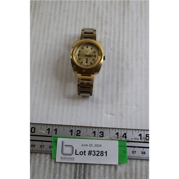 Vintage Elgin 25 Jewel Auto Watch - Day/Date @ 6, Untested