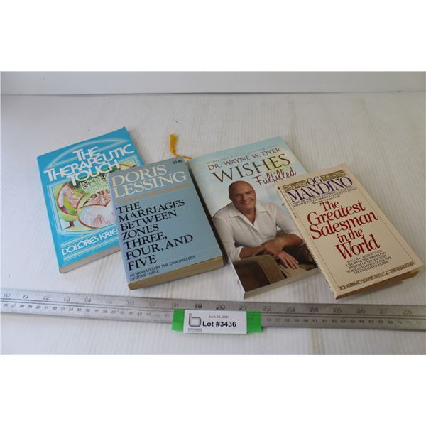 (4) Books - The Therapeutic Touch - Doris Lessing - The Greatest Salesman in The World - Wishes Fulf