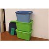 Image 3 : *(3) Totes w/Lids (one tote has damages)