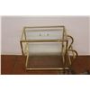 Image 1 : *Brass & Glass End Table w/Magazine Rack (25 1/2"w x 12"d x 20 1/4"h)