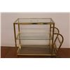 Image 4 : *Brass & Glass End Table w/Magazine Rack (25 1/2"w x 12"d x 20 1/4"h)