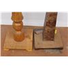 Image 2 : *(2) Wooden Stands (11" x 11" x 25"h) (11" x 11" 27"h) - (one Is peeling)