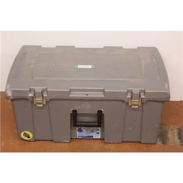 *(1) Hinged Sterilite Tote w/ Handle & Wheels