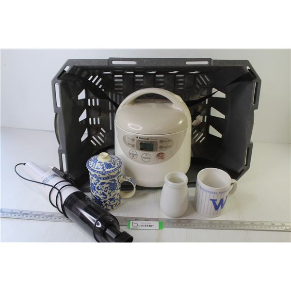 Plastic Basket w/Handles - Rice/Porridge Cooker (powers on) - Windermere Cup - Ceramic Tea Steeping 