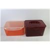 Image 3 : (3) Large Plastic Plant Pots (2) Plastic Food Containers - Plastic Toy Trailer - (2) Toy Pylons - Cu