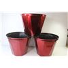 Image 6 : (3) Large Plastic Plant Pots (2) Plastic Food Containers - Plastic Toy Trailer - (2) Toy Pylons - Cu