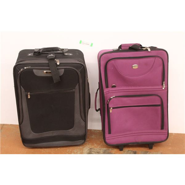 *(2) Suitcases w/Handles & Wheels (one missing a wheel)