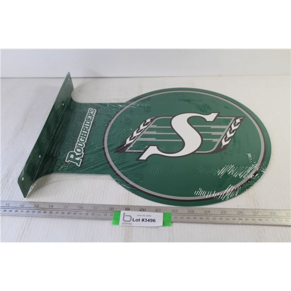 Saskatchewan RoughRiders Two Sided Metal Sign (NEW)