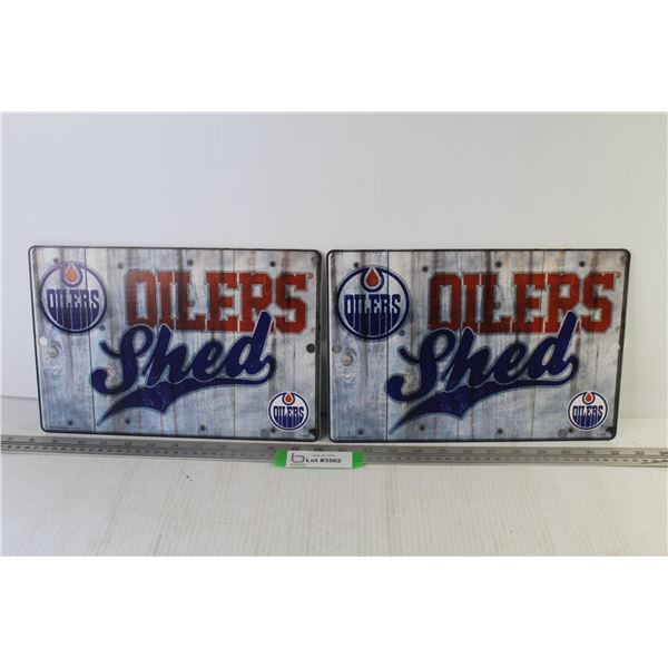(2) Plastic Oiler Shed Signs (12" x 8")