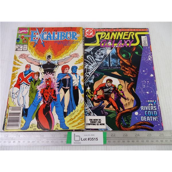 (5) Excalibur and (2) Spanners Galaxy Comic Books