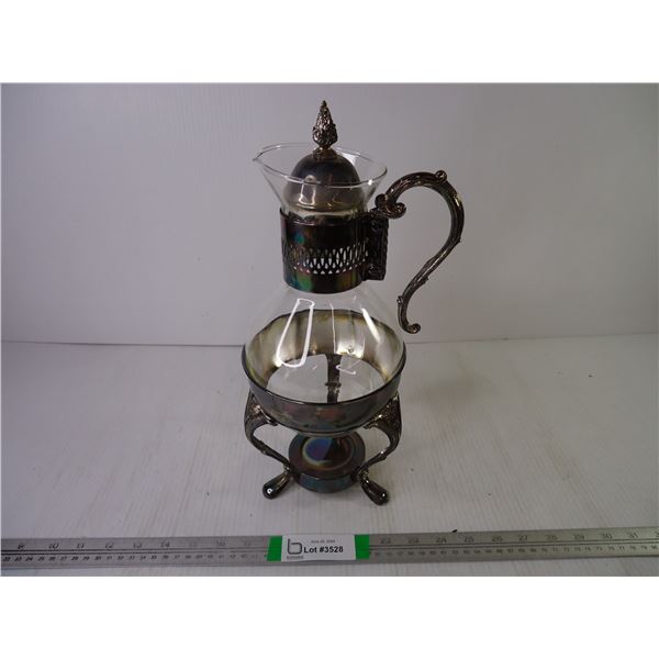 Vintage Silverplated Glass Coffee Pot-13" Tall