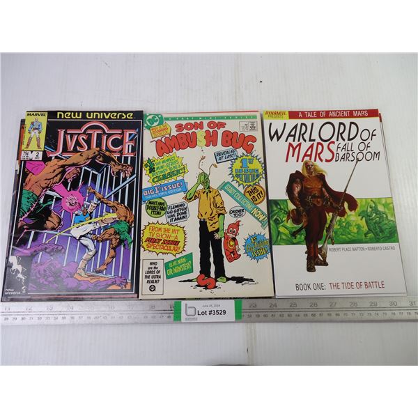 (4) Justice,(4) Son of Ambush Bug and (5) Warlord of Mars Comic Books