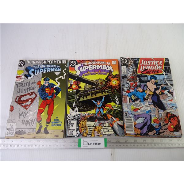 (11) Adventures of Superman and (6) Justice League Comic Books