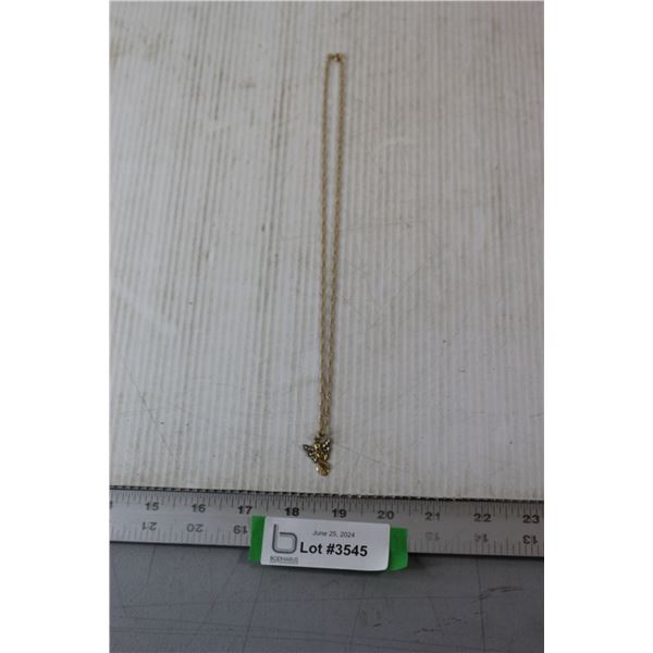 ^Spiraled Gold Chain with Angel Pendant