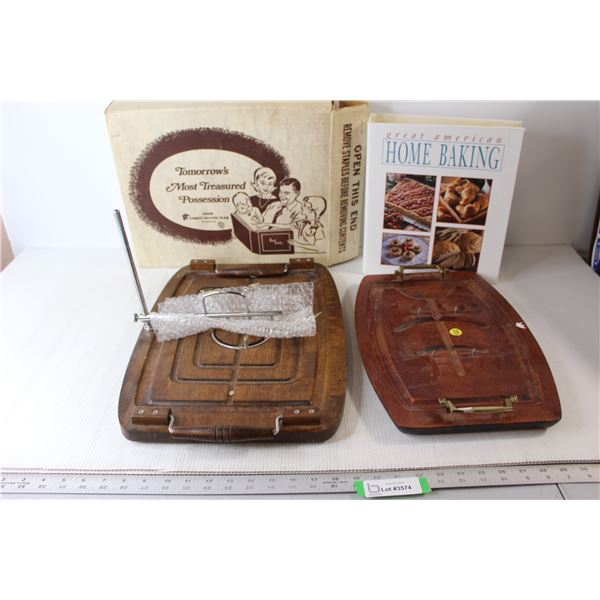 (2) Butler Tray Tables, Photo Book, Baking Binder with Lined Pages