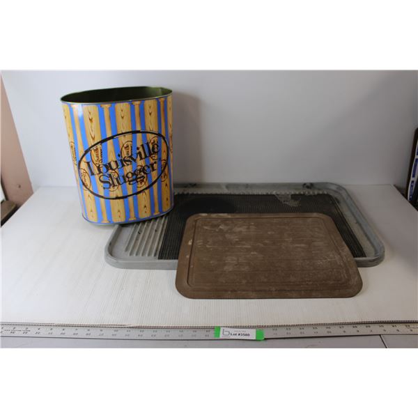 (3) Floor Mats, Louisville Slugger Tin Can