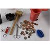 Image 2 : Coins, Piggy Bank, Candle, Ashtray, Wooden Mallet, Scissors, Misc.