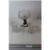Image 1 : (2) Ingrid Clear Bark Glasses, Vintage Crystal Glass Centerpiece, Flute Glass