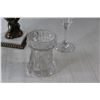 Image 3 : (2) Ingrid Clear Bark Glasses, Vintage Crystal Glass Centerpiece, Flute Glass
