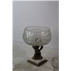 Image 5 : (2) Ingrid Clear Bark Glasses, Vintage Crystal Glass Centerpiece, Flute Glass