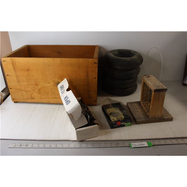 Amerock-Style Bathroom Fixtures, (4) Small Inner Tubes, Bird Feeder, Telephone Signalling Device, Ap