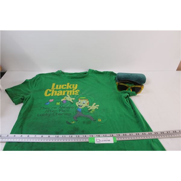 Lucky Charms Shirt (Stained) & Sunglasses w/Case