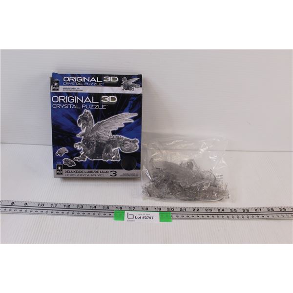3D Crystal Clear Dragon Puzzle - NIB