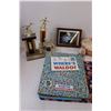Image 2 : Lot of: Where's Waldo Book, Sports Trophies, Frame, Sports Horn, Misc.