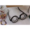 Image 3 : Lot of: Steampunk Sunglasses, Beer Goggles, Cd Necklaces, Rocks in a Box, Misc.