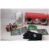 Image 2 : Lot of Saskatchewan Roughriders Memorabilia: Cups, Gloves, Ornaments, Coasters, Mini Jerseys, Misc.