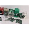 Image 3 : Lot of Saskatchewan Roughriders Memorabilia: Cups, Gloves, Ornaments, Coasters, Mini Jerseys, Misc.