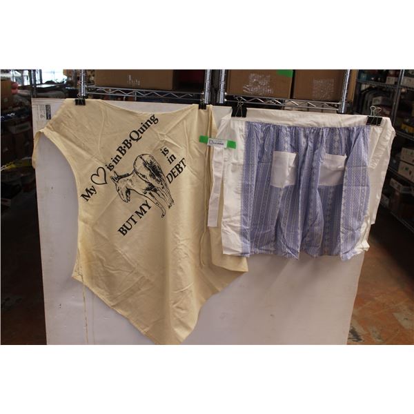 (2) Aprons: Funny Donkey Apron & Ladies Half Apron