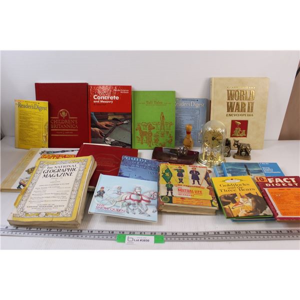 Lot of: Reader's Digest, Kids Encyclopedias, Windsor Hotel Ashtray, Misc.