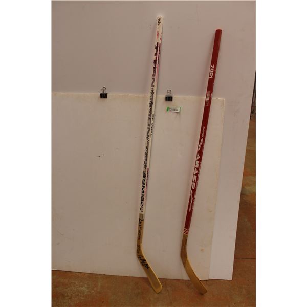 *(2) Hockey Sticks (Titan & Anaep) - One Signed - 55" & 57"