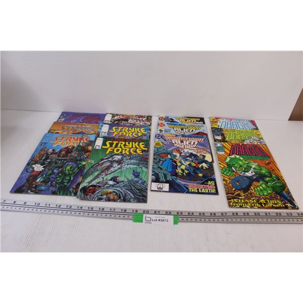 (12) Comic Books: (6) Codename Strykc Force (3) Armagedon The Alien Agenda, (3) The Savage Dragon