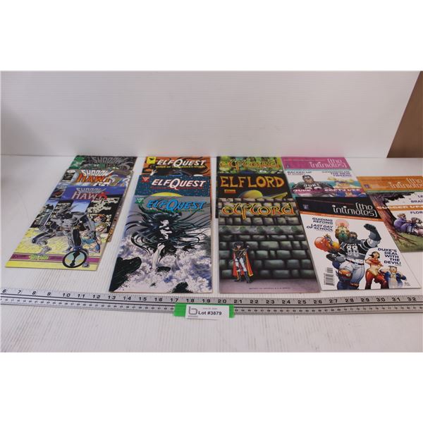 (9) Comic Books: (3) Shadow Hawk (3) Elf Quest (3) Elf Lord, (3) The Intimates