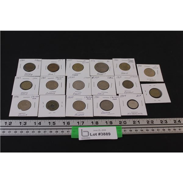 (17) European Coins From Germany, France, China, Austria, Netherlands (Various Years)