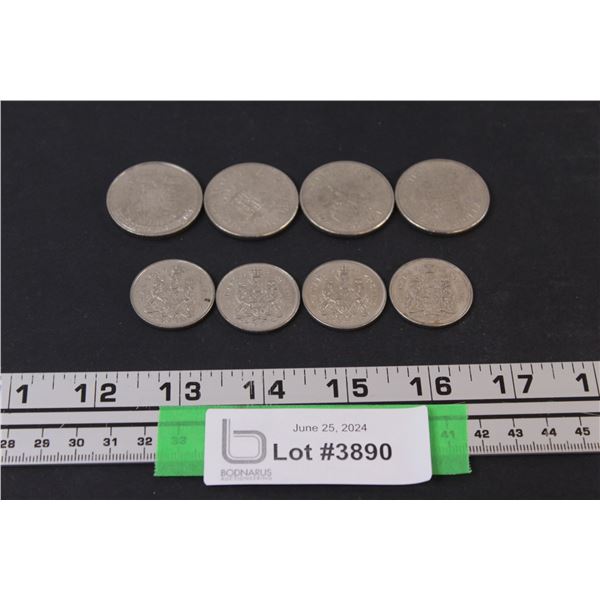 (4) Canadian Dollar Coins (1971 & 1984), Canadian 50 Cent Coins (1969, 1971, 1974, 1976)