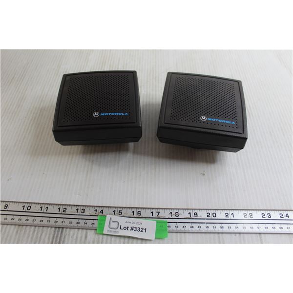 (2) EMPTY Plastic Motorola Speaker Boxes