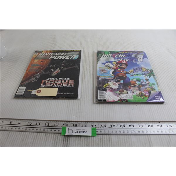 (2) Nintendo Power Magazines - Water Damage on Super Mario Sunshine Issue