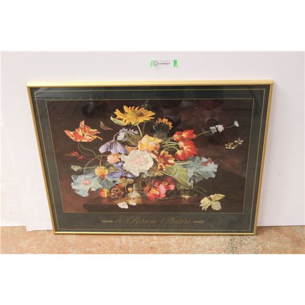 * Flower Picture in frame - 30 1/2" x 24 1/2"