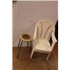 Image 1 : *(2) White Plastic Chairs, Stool - 16" x 17" x 24 1/2"