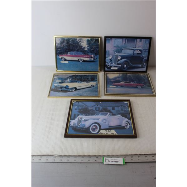 (5) Pictures of Cars in Frames - All 8" x 10"