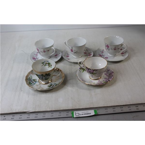 (5) Tea Cup & Saucer Sets - Royal Standard, Castle China