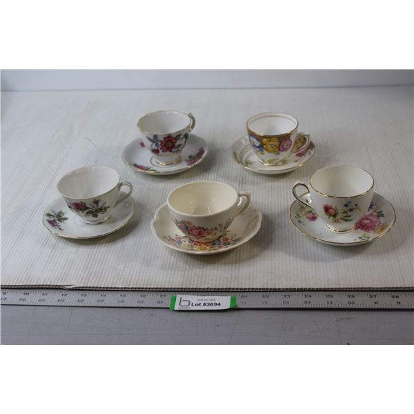 (5) Tea Cup & Saucer Sets - Duchess, Rosina